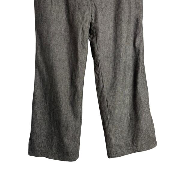 Ann Taylor LOFT Black White Herringbone Twill Wool Blend Wide Leg Trouser Pant 8 - Picture 3 of 7